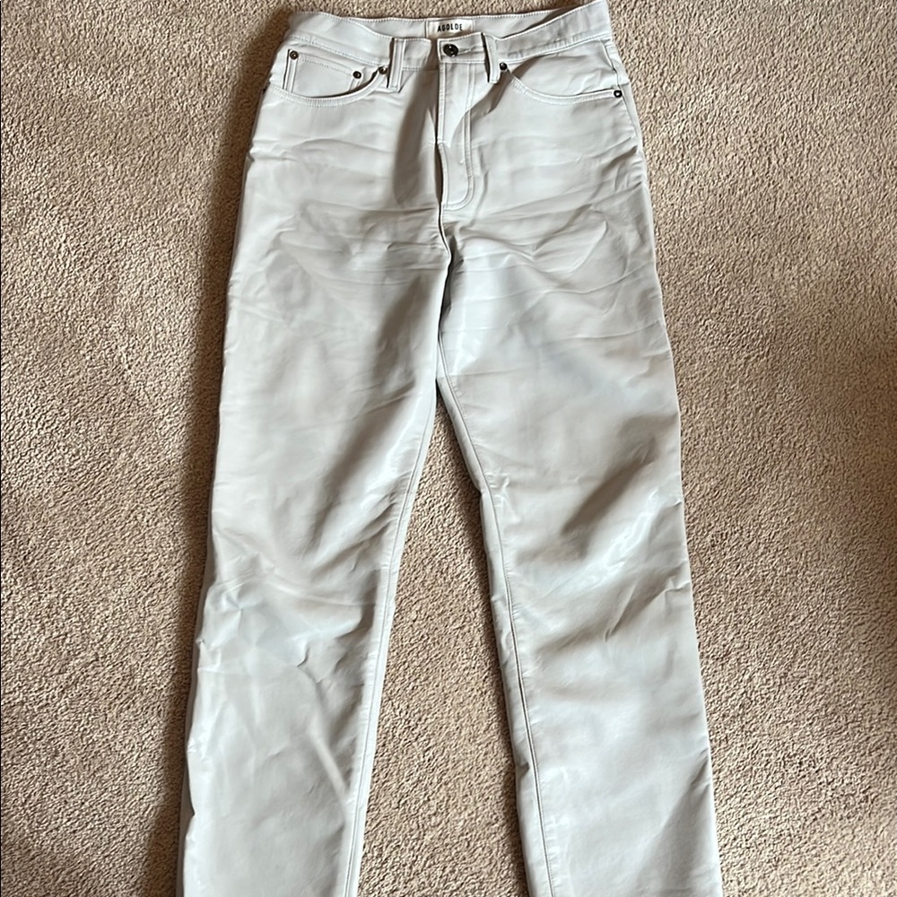 Agolde Straight Leg Pants in Light Gray